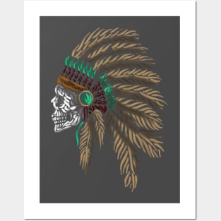 Native skull Posters and Art